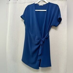 Nordstrom LUSH Navy/Dark Blue Wrap Dress Sz